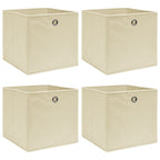 Vidaxl opbergboxen 4 st 32x32x32 cm stof crèmekleurig