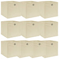Vidaxl opbergboxen 10 st 32x32x32 cm stof crèmekleurig