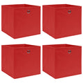 Vidaxl opbergboxen 4 st 32x32x32 cm stof rood