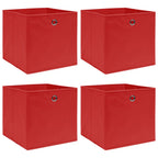 Vidaxl opbergboxen 4 st 32x32x32 cm stof rood