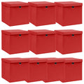 Vidaxl opbergboxen met deksel 10 st 32x32x32 cm stof wit