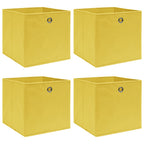 Vidaxl opbergboxen 4 st 32x32x32 cm stof geel