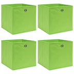 Vidaxl opbergboxen 4 st 32x32x32 cm stof groen