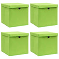 Vidaxl opbergboxen met deksel 4 st 32x32x32 cm stof groen