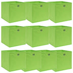 Vidaxl opbergboxen 10 st 32x32x32 cm stof groen