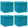 Vidaxl opbergboxen met deksel 4 st 32x32x32 cm stof babyblauw