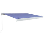 VidaXL Luifel handmatig 300x250 cm blauw en wit