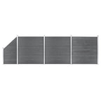 VidaXL Schuttingset 3 vierkant en 1 schuin 619x186 cm HKC grijs