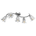 Vidaxl plafondlamp met glazen tulpvormige kappen 5xe14 transparant