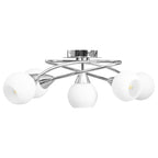 Vidaxl plafondlamp met keramieken bolvormige kappen voor 5xe14 wit