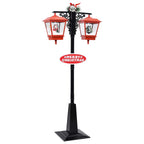 Vidaxl straatlantaarn met kerstman 81x40x188 cm pvc zwart en rood