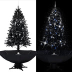 Vidaxl kerstboom sneeuwend met paraplubasis 190 cm pvc zwart