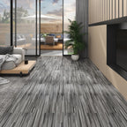 Vidaxl vloerplanken zelfklevend 5,02 m² 2 mm pvc gestreept grijs