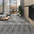 Vidaxl vloerplanken zelfklevend 4,46 m² 3 mm pvc gestreept grijs