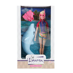 Toi-toys lauren deluxe tienerpop duikster met glitter dolfijn