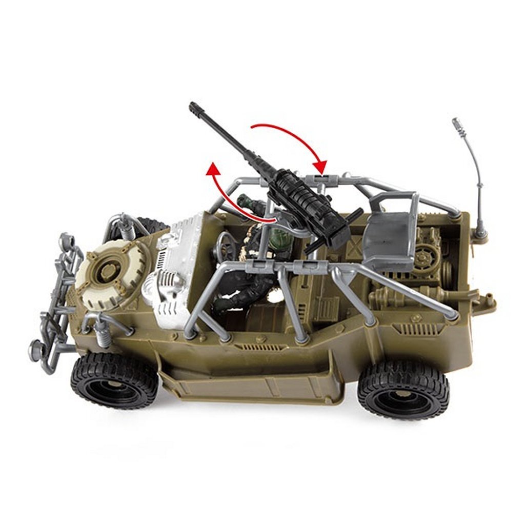 Toi-toys militaire soldier force jeep met wapens