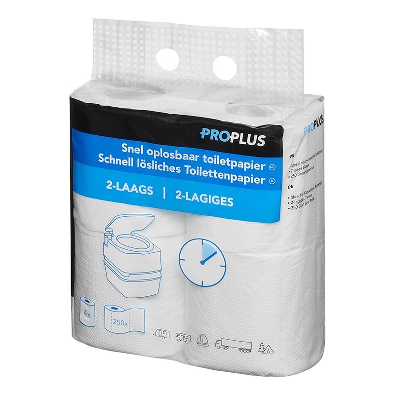ProPlus - ProPlus snel oplosbaar toiletpapier set van 4 stuks