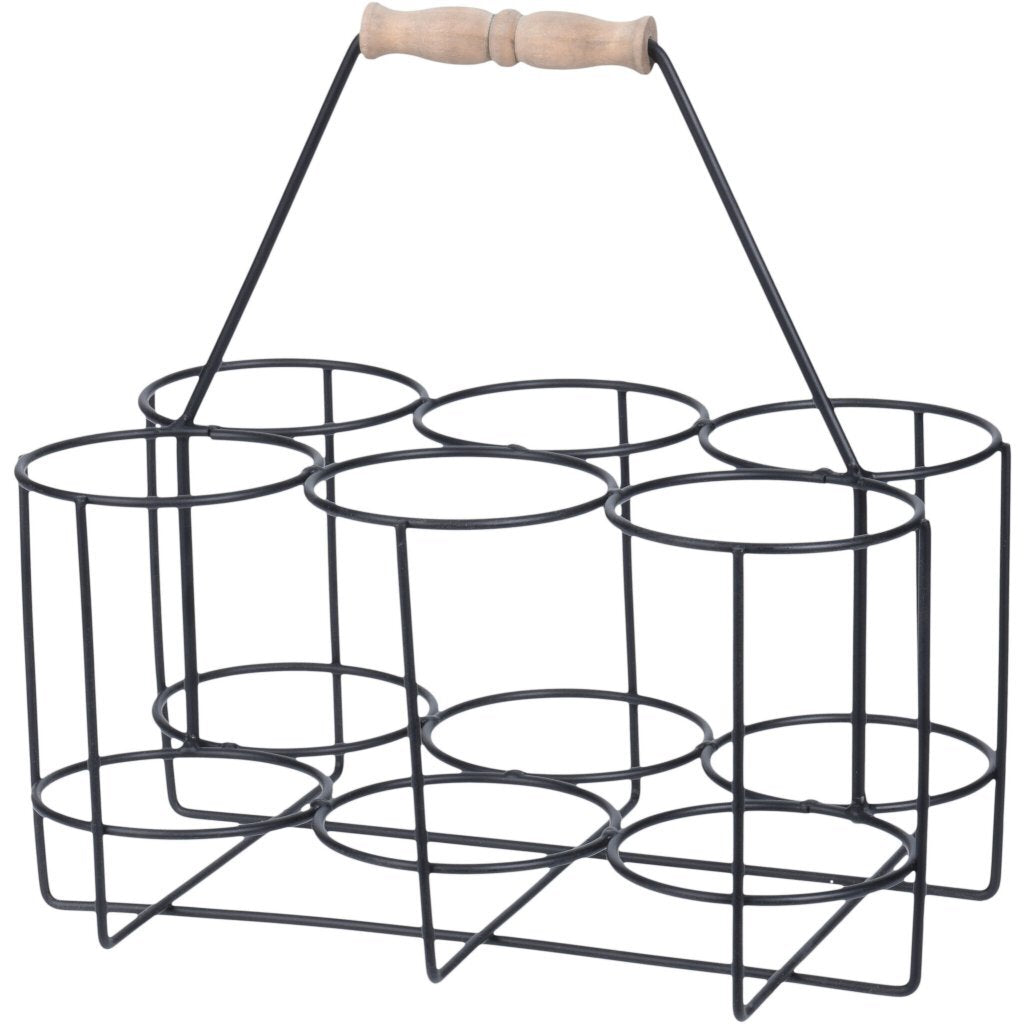 Home styling wijnflesfhouder 30x13x27 cm metaal zwart
