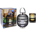 Progarden progarden lantaarn met kaars solar led 35 cm zwart