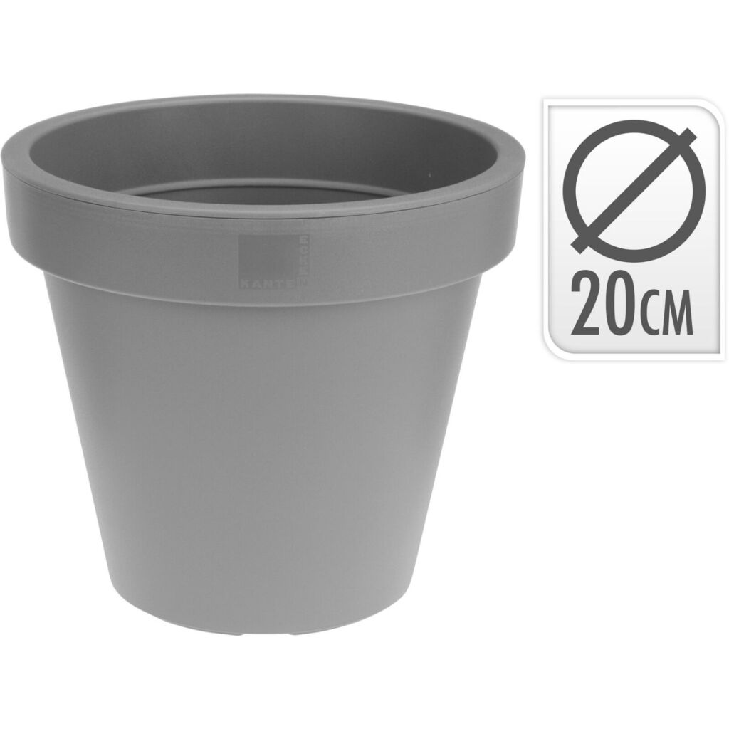 Basic bloempot rond 20x18 cm grijs