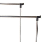 Storage solutions kledingrek met wielen dubbel 80x42x(90-160) cm