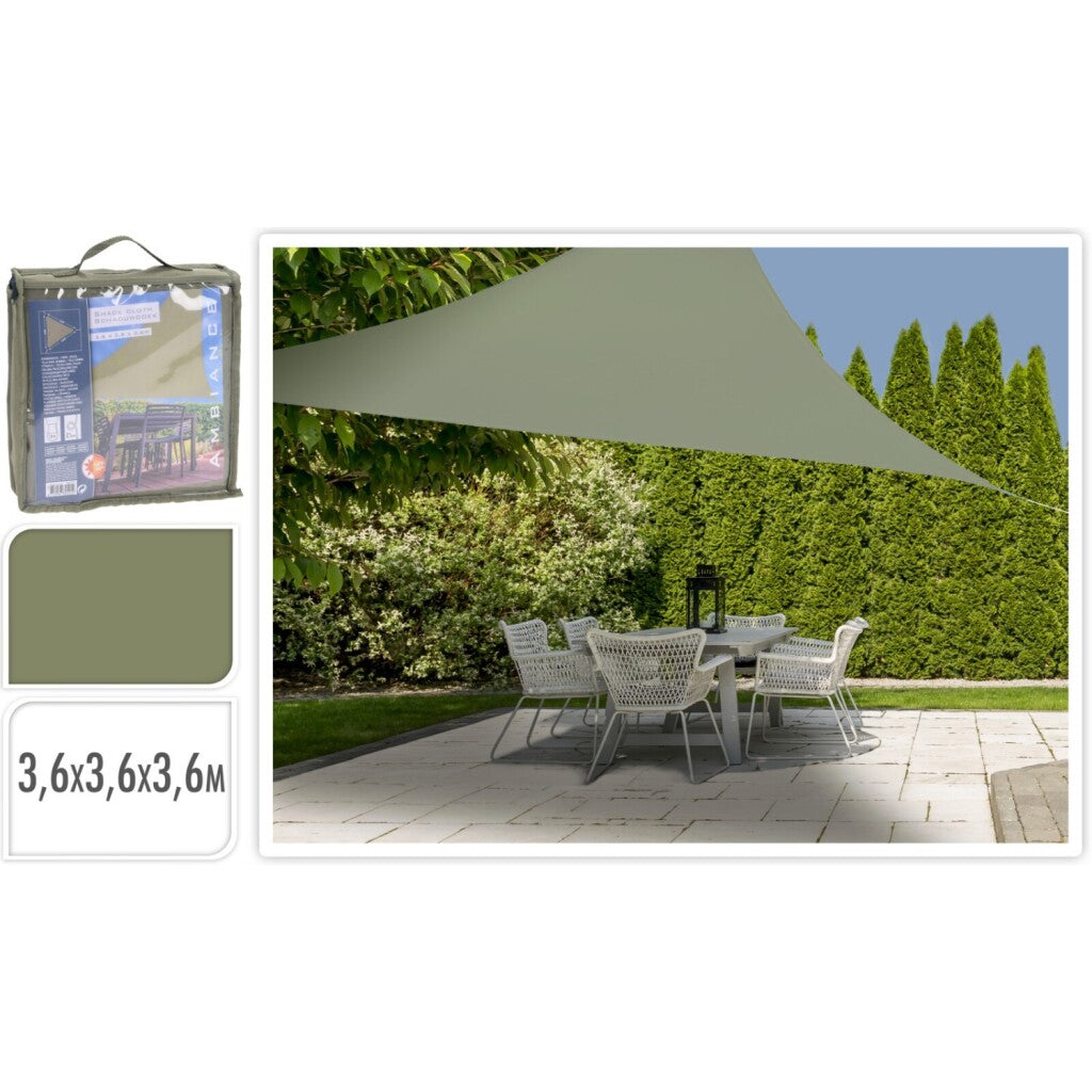 Ambiance - Ambiance schaduwdoek driekhoek 3.6x3.6x3.6m groen