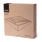 Senza asymmetrische houten dienbladen 3 stuks blauw