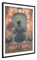 Grafix diamond painting anton pieck man met rozen 40x50cm