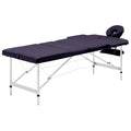 Vidaxl massagetafel inklapbaar 3 zones aluminum paars