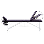 Vidaxl massagetafel inklapbaar 3 zones aluminum paars
