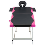 Vidaxl massagetafel inklapbaar 2 zones aluminium zwart en roze