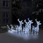 Vidaxl kerstdecoratie rendieren en slee 280x28x55 cm acryl