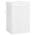 Vidaxl wasmand met 2 vakken 72 l bamboe wit