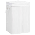 Vidaxl wasmand met 2 vakken 72 l bamboe wit