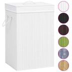 Vidaxl wasmand met 2 vakken 72 l bamboe wit