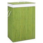 VidaXL Wasmand met 2 vakken 72 L bamboe groen