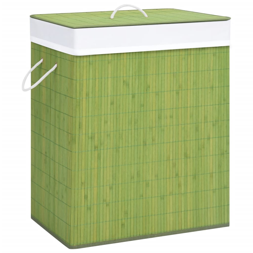 VidaXL Wasmand met 2 vakken 100 L bamboe groen