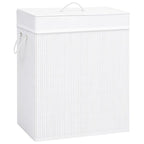 Vidaxl wasmand met 1 vak 83 l bamboe wit