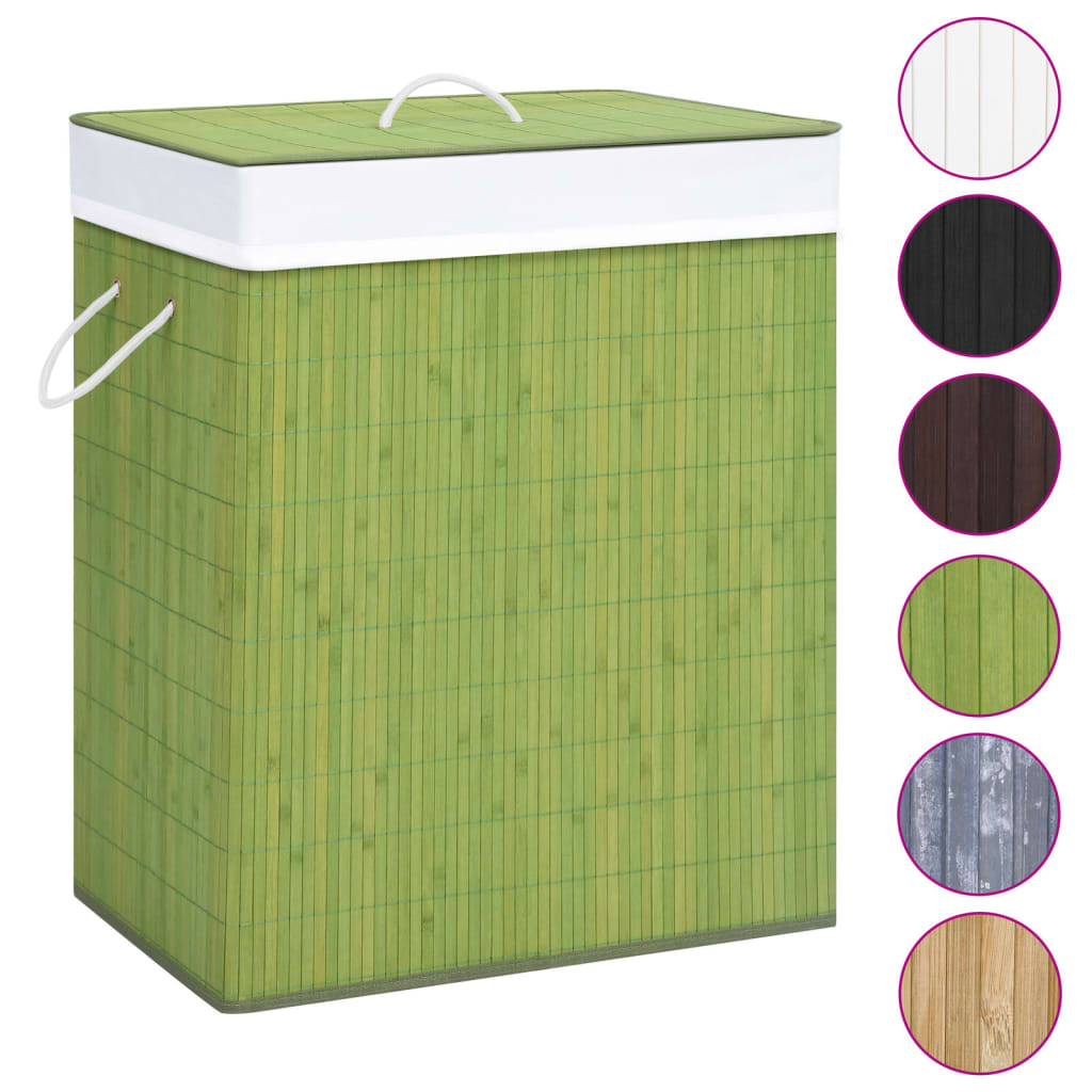 VidaXL Wasmand met 1 vak 83 L bamboe groen