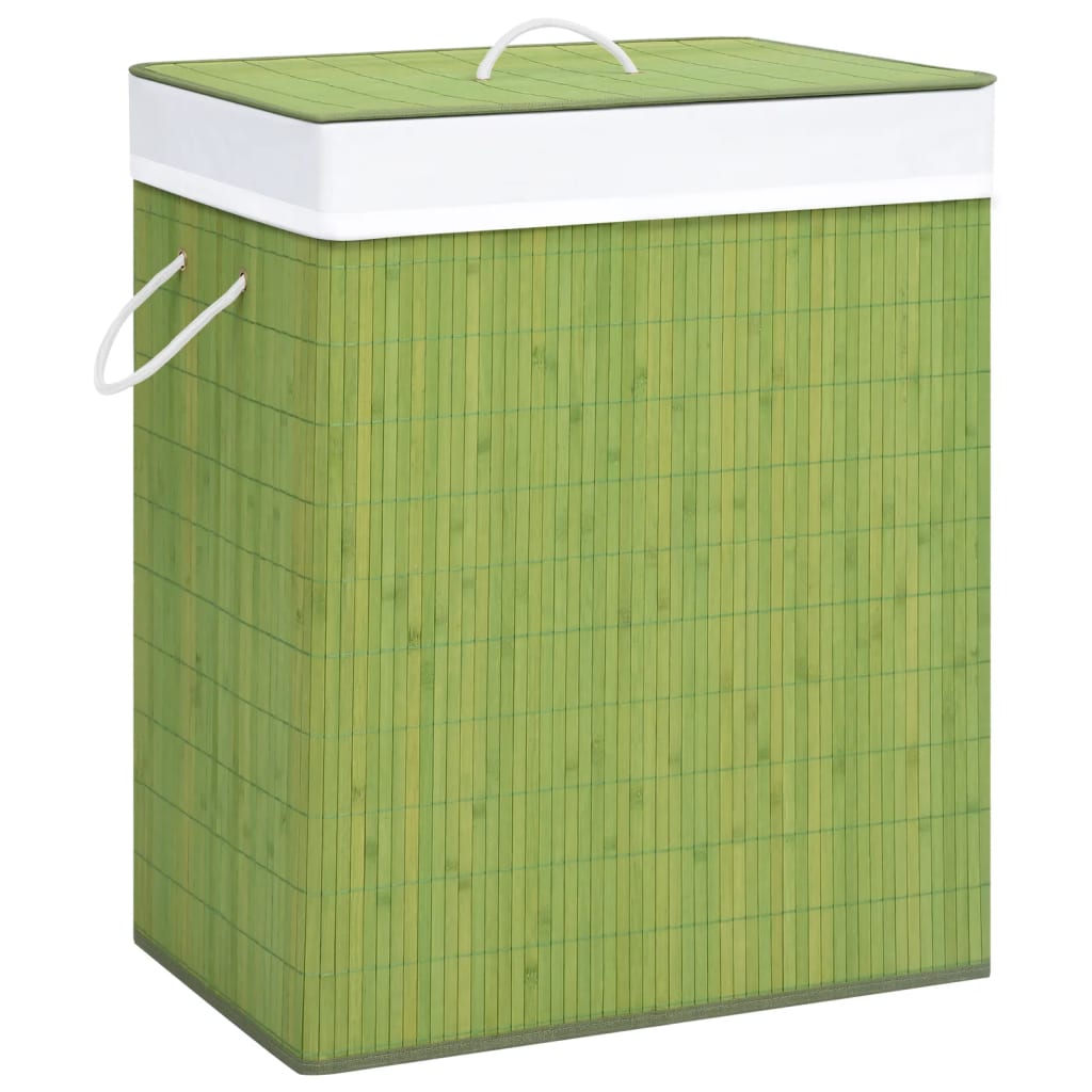 VidaXL Wasmand met 1 vak 83 L bamboe groen