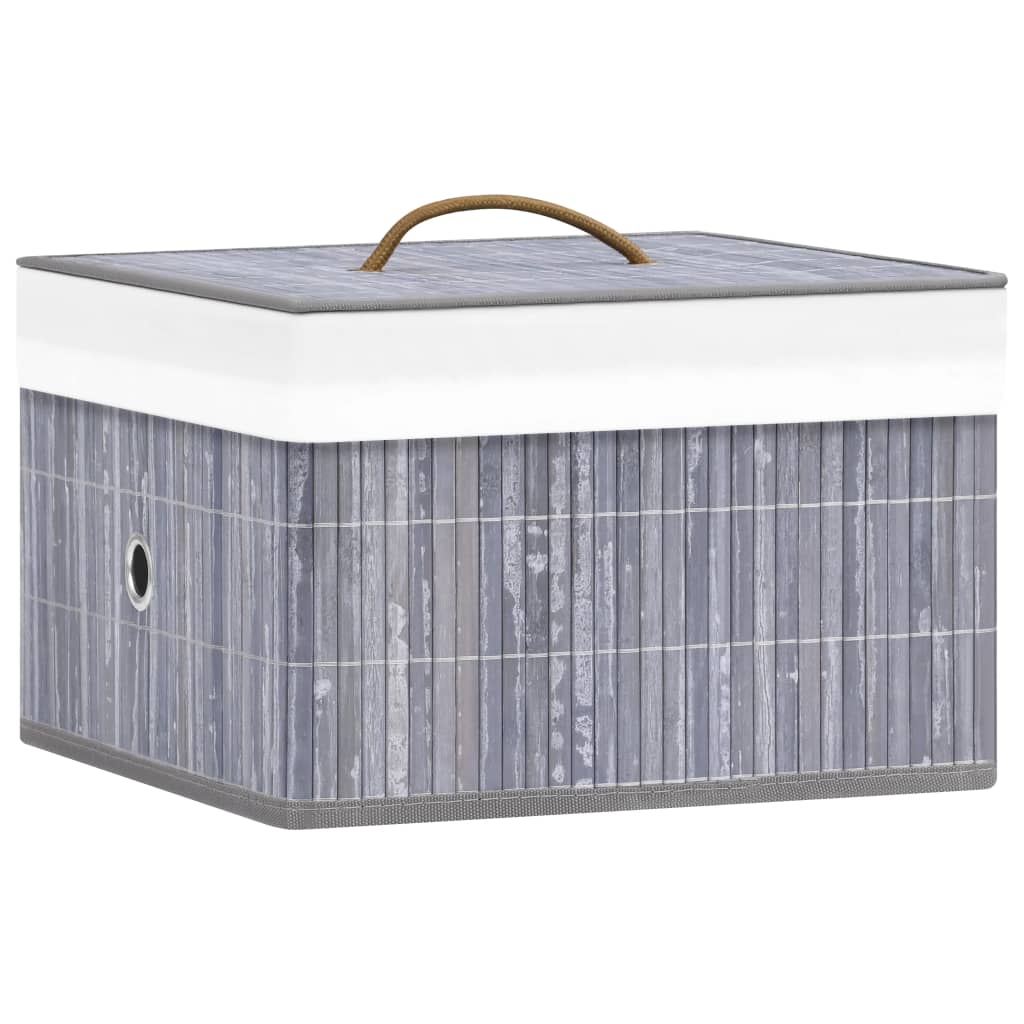 VidaXL Opbergboxen 4 st bamboe grijs