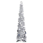 Vidaxl kunstkerstboom pop-up 120 cm pet zilverkleurig