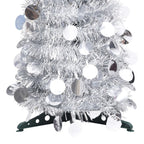 Vidaxl kunstkerstboom pop-up 150 cm pet zilverkleurig