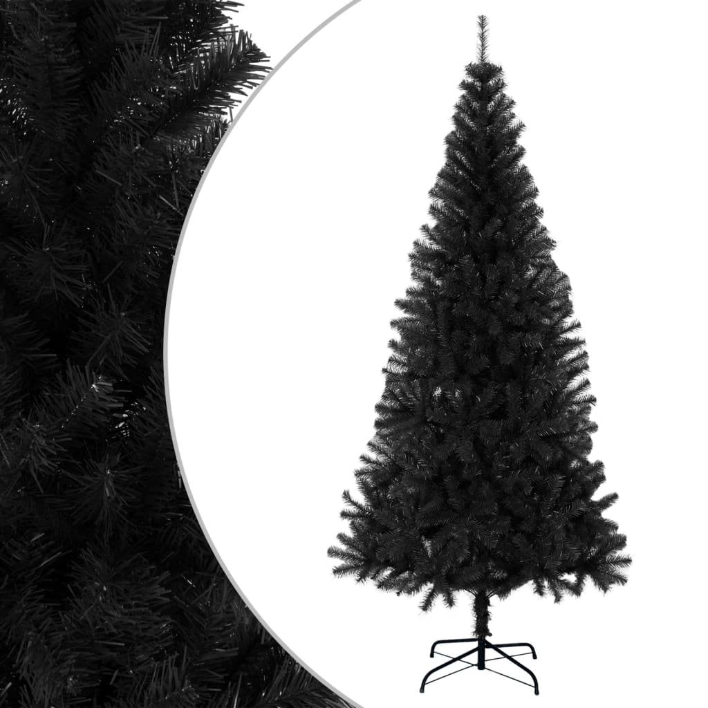 Vidaxl kunstkerstboom met standaard 180 cm pvc zwart