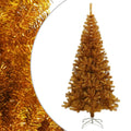 VidaXL Kunstkerstboom met standaard 210 cm PET goudkleurig