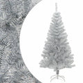 VidaXL Kunstkerstboom met standaard 150 cm PET zilverkleurig