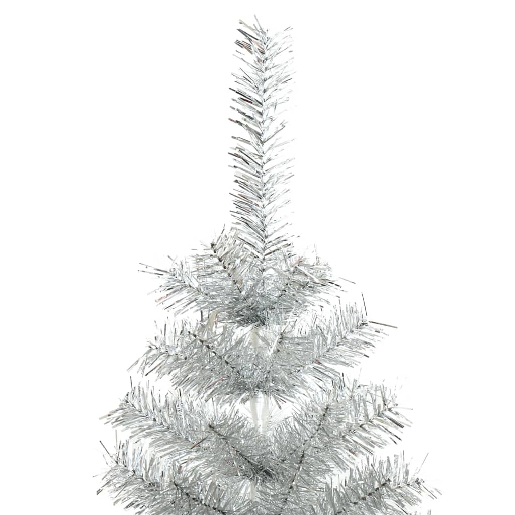 VidaXL Kunstkerstboom met standaard 150 cm PET zilverkleurig