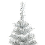 VidaXL Kunstkerstboom met standaard 210 cm PET zilverkleurig