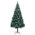 Vidaxl kunstkerstboom met dennenappels en witte sneeuw 210 cm