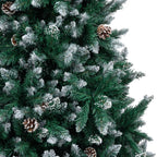 Vidaxl kunstkerstboom met dennenappels en witte sneeuw 210 cm